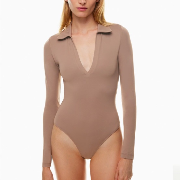 NWT Aritzia Babaton Contour Polo Long Sleeve Bodysuit - Picture 2 of 6